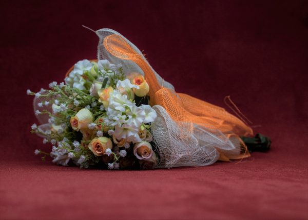bouquet de novia tonos naranja